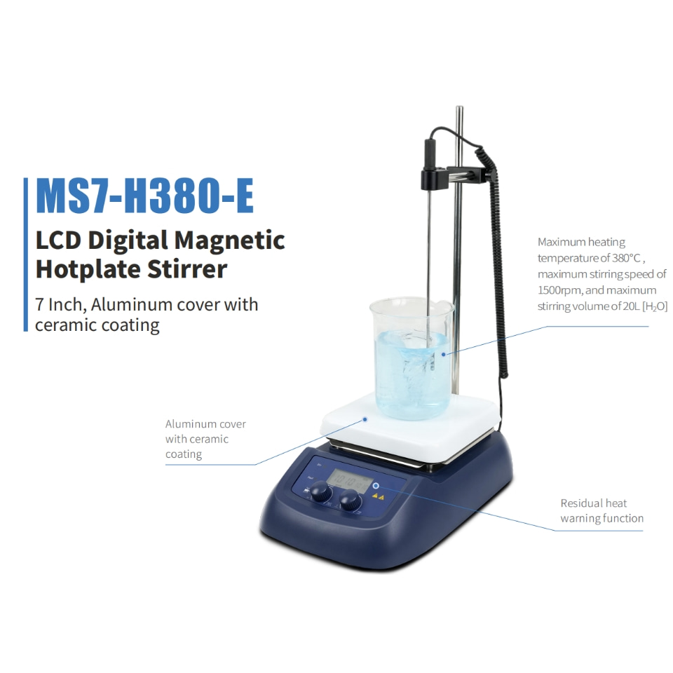 Lab Magnetic Stirrer Hot Plate - MS7-H380-E Lab-magneetroerder met verwarmingsplaat, PT1000-sensor, bescherming