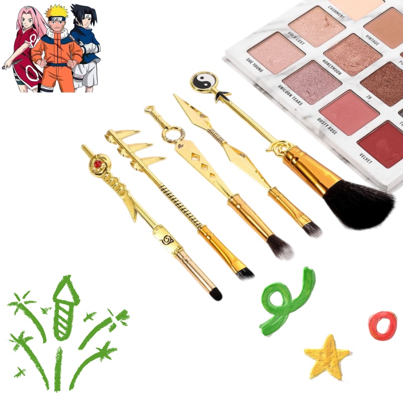 Industrial Tools - Naruto Anime Make-upkwastenset, 5-delige set –