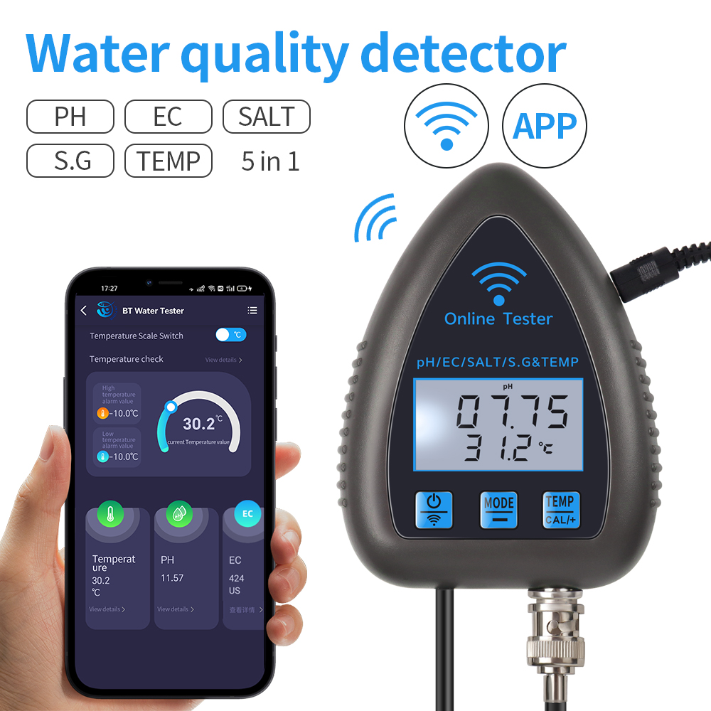 Tuya Wifi 5 In 1 Waterkwalitei - Ph Meter Digital Water Tester recensie en prijs