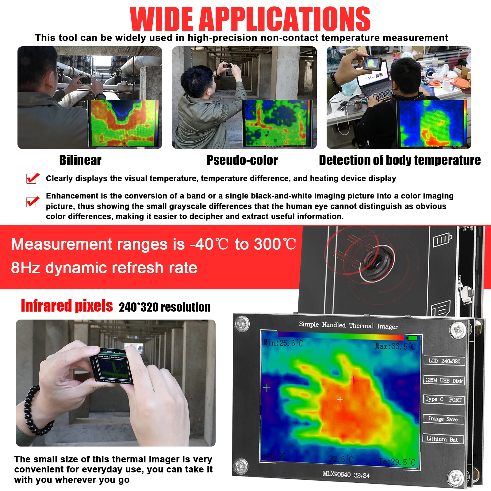 32*24 Thermische camera -40 ℃  - Thermal Imaging Camera Pcb Repair recensie en prijs